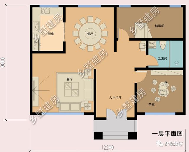 這款12X9米的小別墅設計圖實在太美了！茶室+雙露臺完美設計！