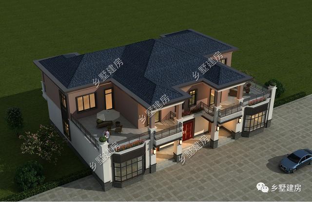 雙拼別墅設計圖，家里兄弟姐妹多，實用大氣還有檔次！