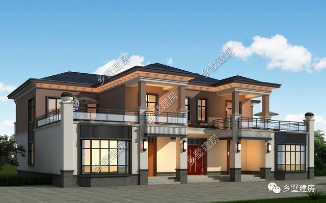 雙拼別墅設計圖，家里兄弟姐妹多，實用大氣還有檔次！