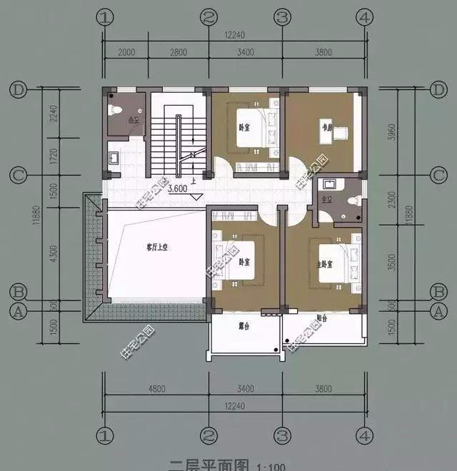 湖北農(nóng)村40萬自建2層框架別墅設(shè)計(jì)圖，包工價(jià)240每平。