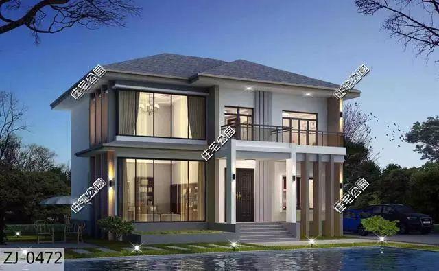 湖北農(nóng)村40萬自建2層框架別墅設(shè)計(jì)圖，包工價(jià)240每平。