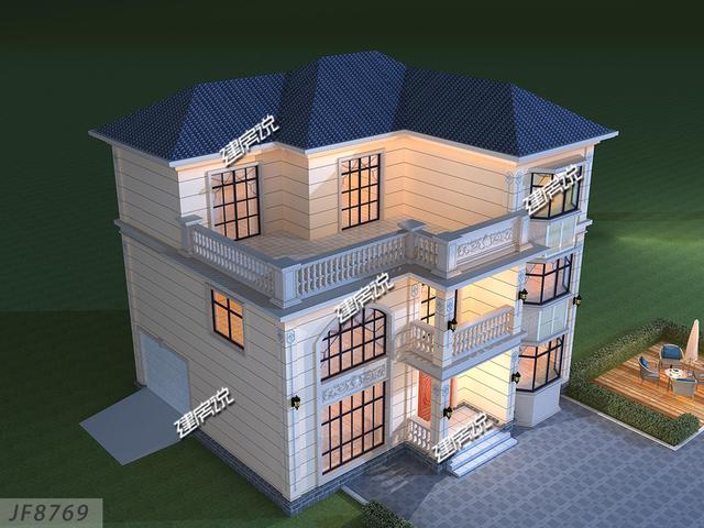 漂亮歐式別墅設計圖推薦，帶車庫雙廚房，媳婦父母都很滿意的戶型！