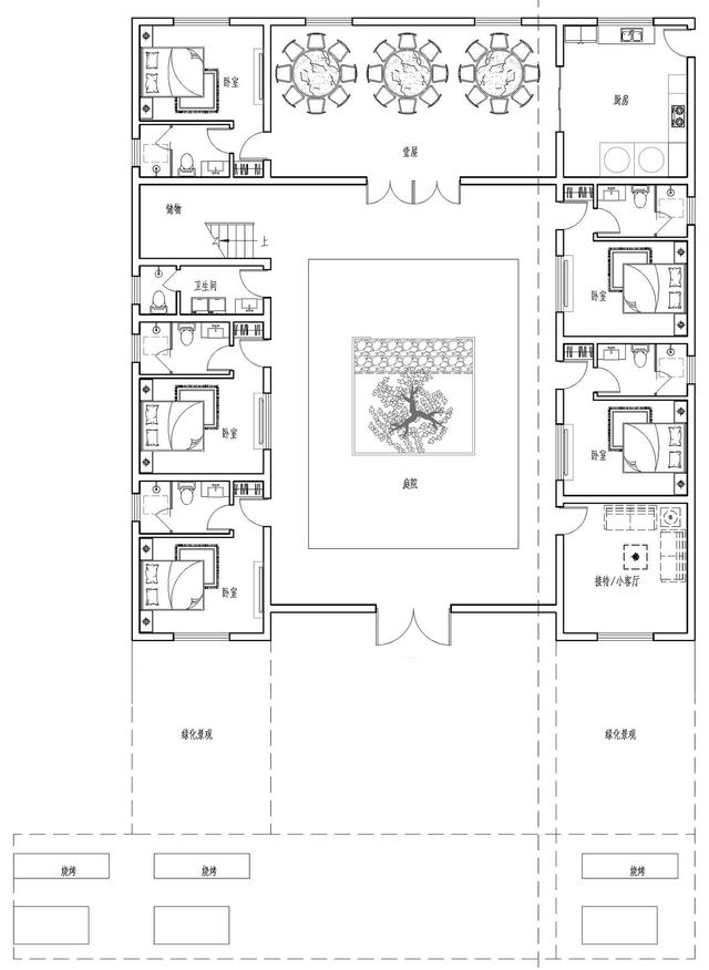合院中式別墅設計圖，東方神韻之美，至高至上的境界