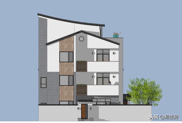 廣東農村別墅設計圖，中庭車庫采光都有，這外觀真美