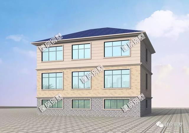 13.2×12.1米三層小別墅設計圖，帶架空層做車庫，大氣又實用