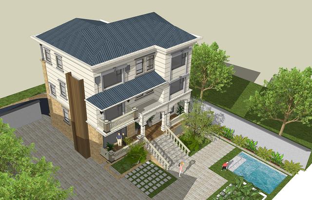 54萬360平方三層大氣別墅設計圖，室內布局盡然都是業主想法