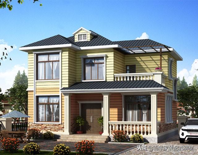 二層簡約風美式輕鋼別墅設計圖，20多萬定制，這款你喜歡嗎？