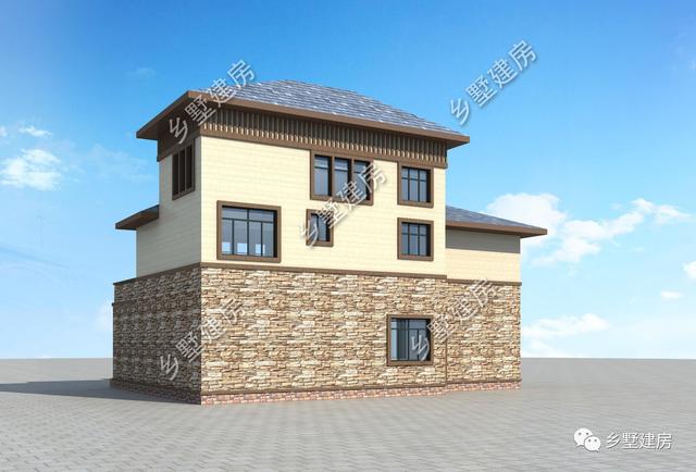 16X12米鄉(xiāng)村自建別墅，文化石外墻精致大氣，32萬(wàn)就能建造。