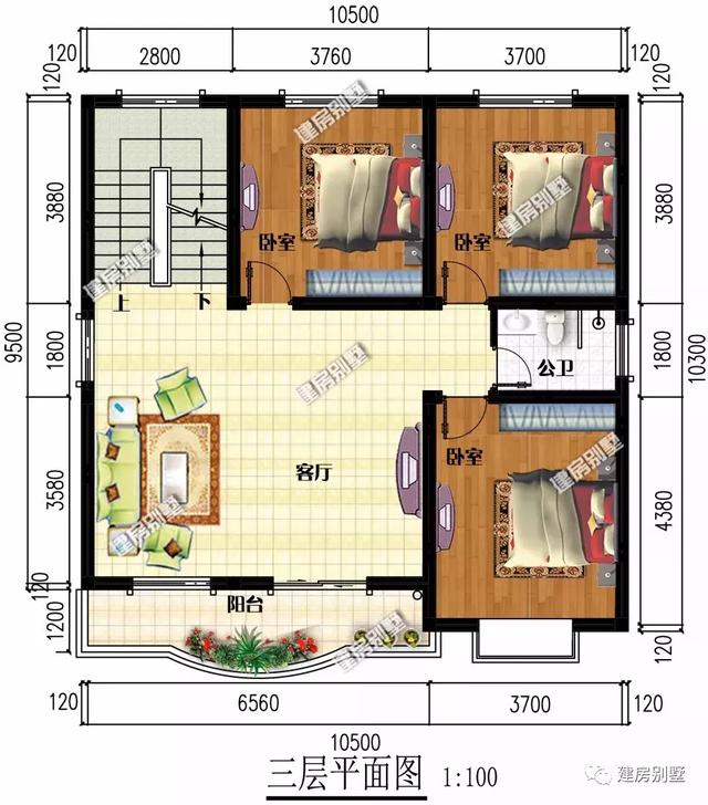 兩棟四層別墅設計圖，開間相近的，建高層住宅視野開闊，給全家人長臉