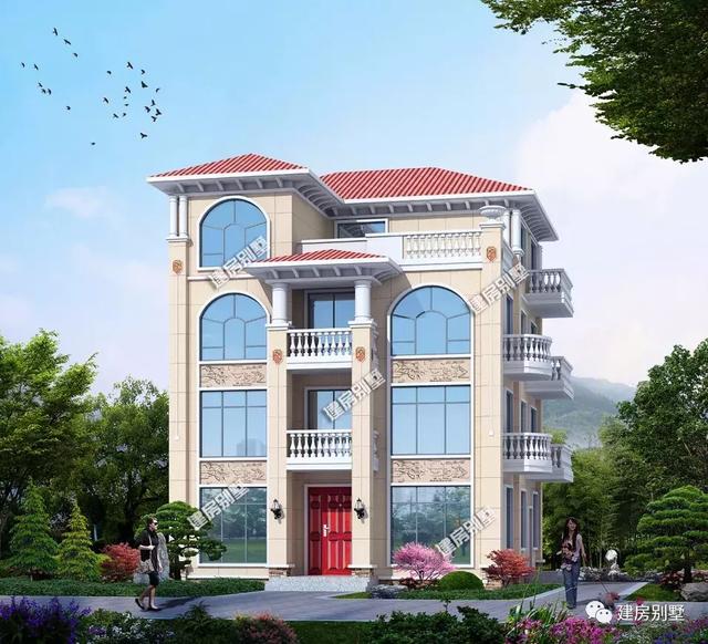 兩棟四層別墅設計圖，開間相近的，建高層住宅視野開闊，給全家人長臉