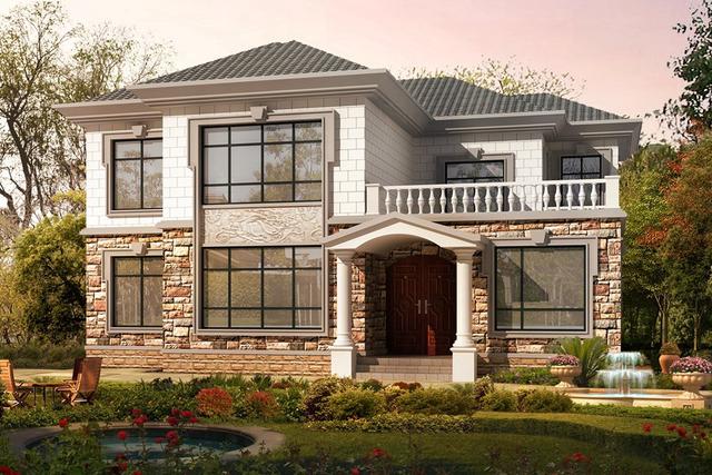 經典接地氣小別墅設計圖，4室1廳帶旋轉樓梯，30萬來一棟。