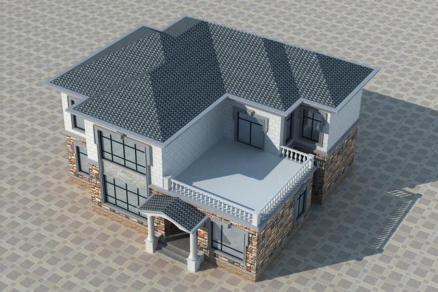 經典接地氣小別墅設計圖，4室1廳帶旋轉樓梯，30萬來一棟。