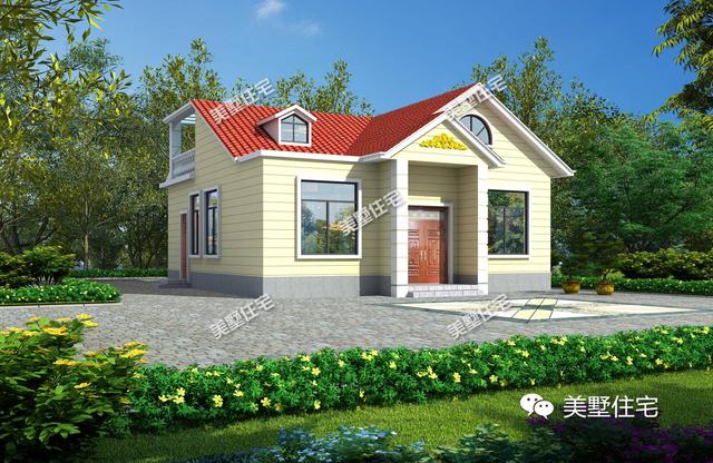 一層小別墅自建房屋，這棟一層帶大院閣樓地下室，造價12萬！