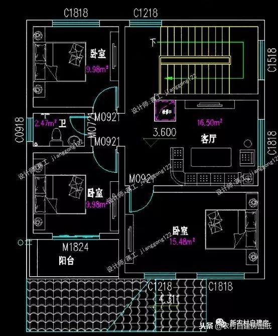 6款小別墅設計圖，一二三層都有，面寬10米以下，功能齊全樣式大氣