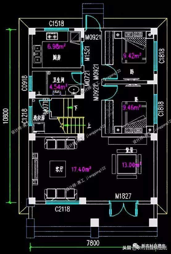6款小別墅設計圖，一二三層都有，面寬10米以下，功能齊全樣式大氣