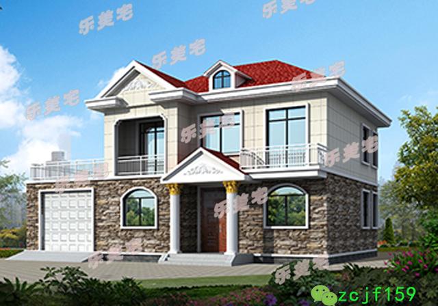 二層帶車庫小別墅設(shè)計施工圖，外觀靚麗，富有現(xiàn)代氣息，格局經(jīng)典