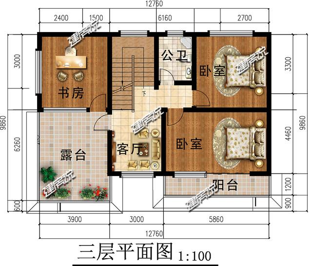 三層豪華歐式別墅設計圖，帶挑空客廳、車庫和夾層，好設計值得收藏！