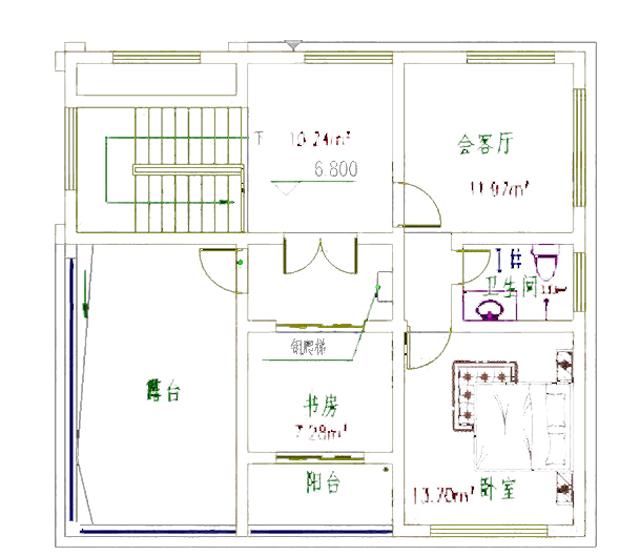 三層帶露臺別墅設計圖，1帶車庫層2外觀清新！
