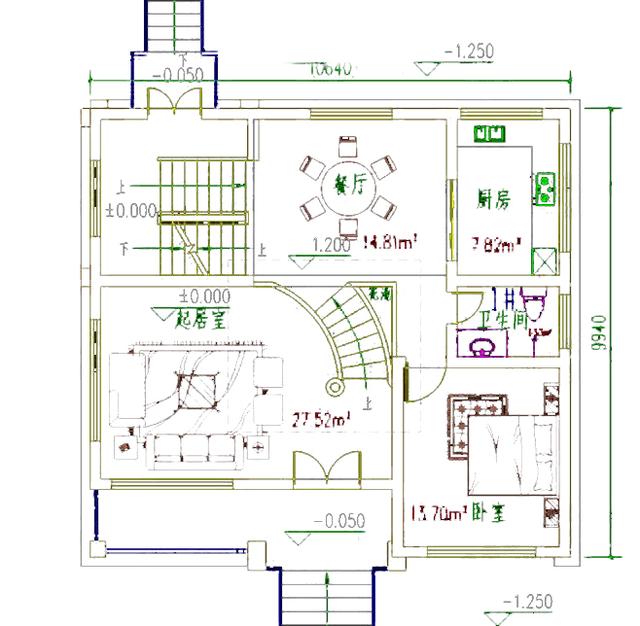 三層帶露臺別墅設計圖，1帶車庫層2外觀清新！