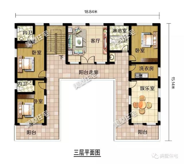 典雅中式別墅設計圖，上有露臺，下有庭院，這才是中國最美的房子！