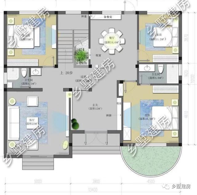 13X10米小別墅設計圖，農村還沒建房的有福了，造價只需30萬！