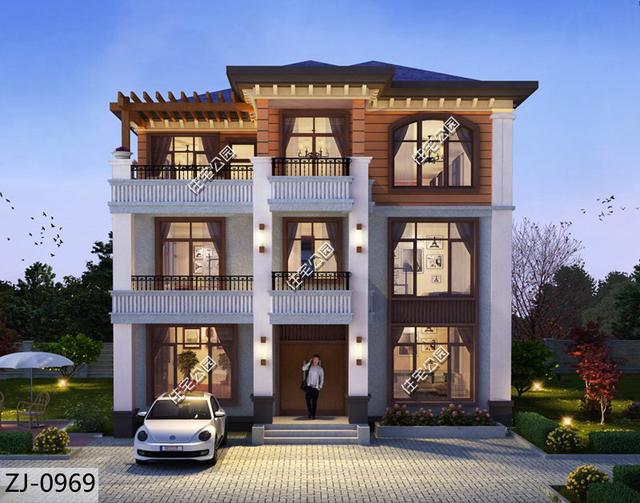 歐式三層別墅設計圖，11X17米，戶型適合自建，舒適大氣