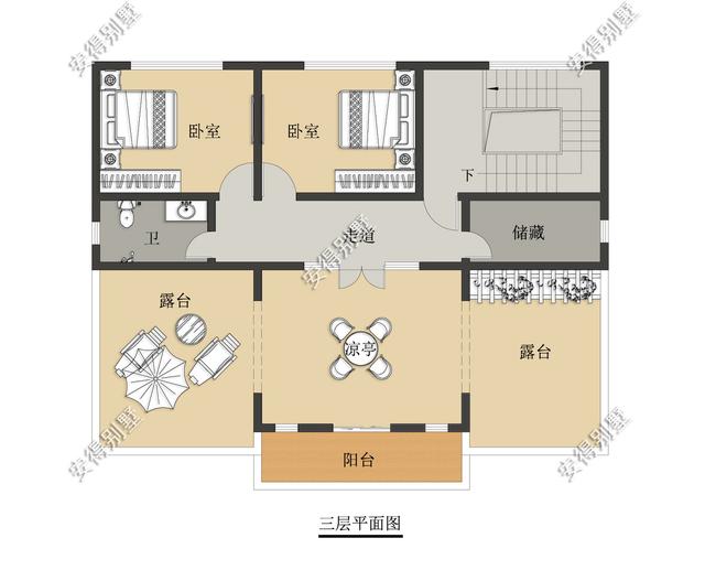 經典3層新中式別墅設計圖，占地13.2*10米，造型簡約、外觀大氣。