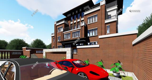 4層兄弟雙拼別墅設(shè)計圖，新中式建筑挑空大客廳設(shè)計，經(jīng)典霸氣！