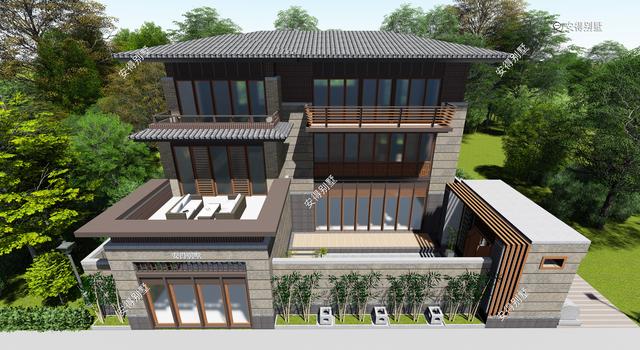 5套氣場十足的新中式合院別墅設計圖，帶你見識真正的豪宅