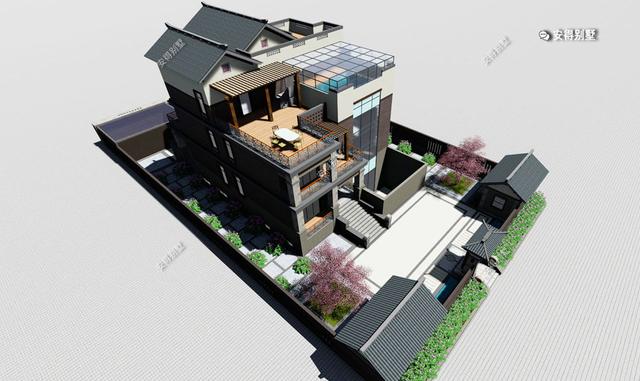 5套氣場十足的新中式合院別墅設計圖，帶你見識真正的豪宅