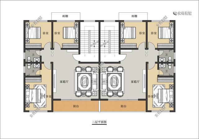 新中式的雙拼別墅設計圖，建筑造型盡顯高端，兄弟這樣建房才叫豪宅。