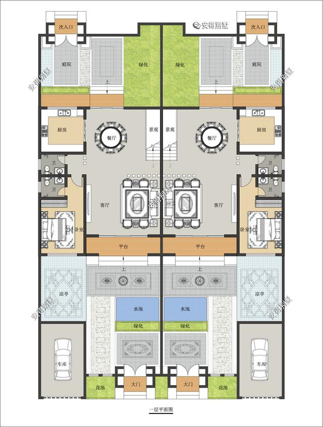 新中式的雙拼別墅設計圖，建筑造型盡顯高端，兄弟這樣建房才叫豪宅。