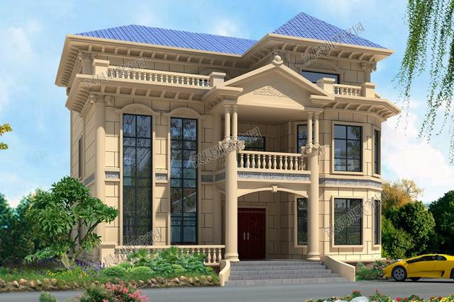 氣派歐式三層別墅設(shè)計(jì)圖12.6X13.1米，顯眼大方洋氣舒適，過目難忘