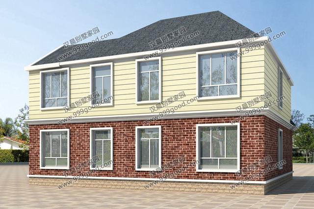 外觀漂亮的二層小別墅設計圖，造價30萬左右，復式布局最受歡迎