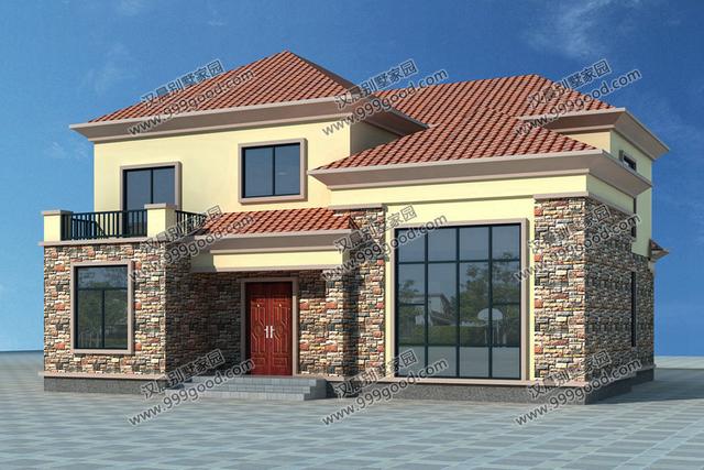 外觀漂亮的二層小別墅設計圖，造價30萬左右，復式布局最受歡迎