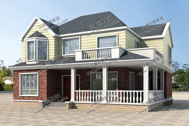 外觀漂亮的二層小別墅設計圖，造價30萬左右，復式布局最受歡迎