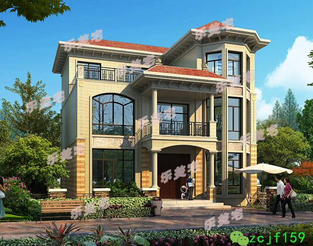 實拍農村三層自建房設計效果圖，色彩搭配溫馨靚麗