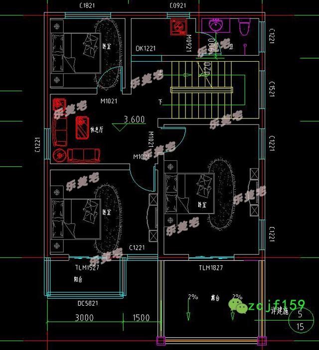 二層半農村自建房大露臺設計圖，經濟實用采光好