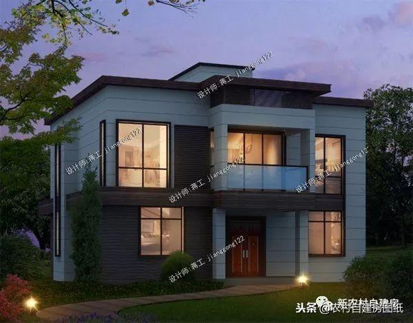 更具美感的平屋頂農村別墅設計圖，層次分明的現代風，占地面積都不大