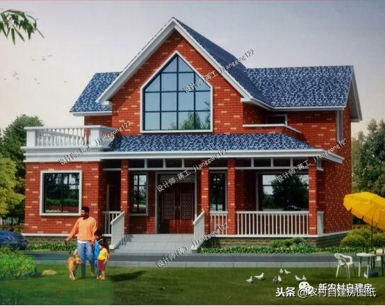 農村別墅設計首選帶露臺戶型，露臺讓你享受陽光的同時更有安全感