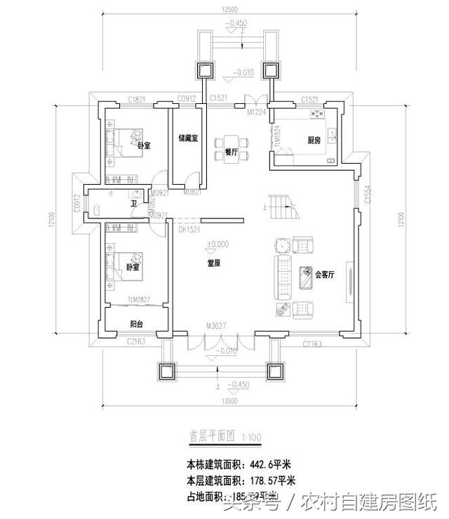 5款帶堂屋農村別墅設計圖，二層三層都有，適合不同需求的家族建房使用