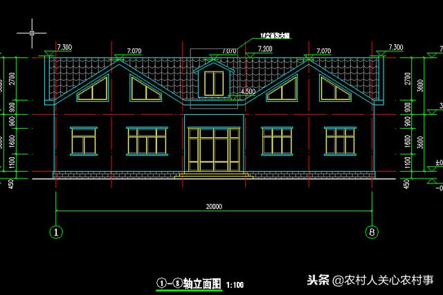 農村一層帶閣樓房屋設計圖，一層別墅一樣也可以很大氣