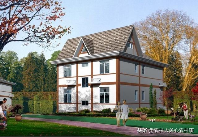 宅基地小的福利來啦，占地面積90平的二層別墅設計圖，洋氣又大氣