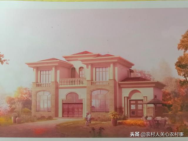 現代豪華兩層別墅設計圖，外觀造型較古典淡雅，創新設計，方正實用