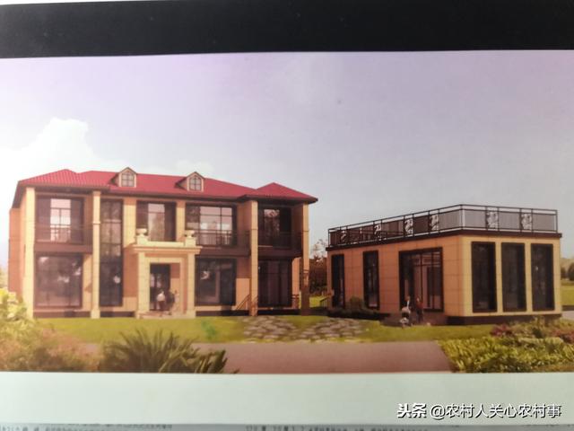 現代風格二層簡歐別墅設計圖，外觀造型簡約大方