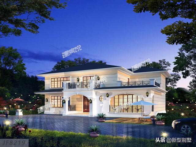 清晰脫俗二層簡(jiǎn)約歐式別墅設(shè)計(jì)圖，在村里絕對(duì)是頭一棟