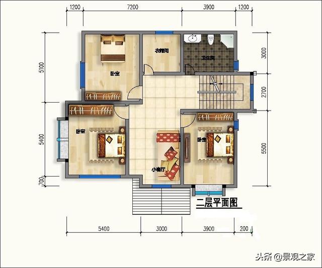 新中式三層農村別墅設計圖，139平帶地下室