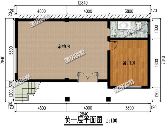 三層別墅設計圖，12.8x15.1帶架空層，室外樓梯全村第一家！