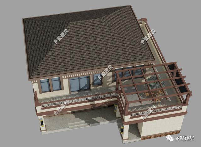 新中式鄉村自建別墅設計圖，獨樹一幟，看到最后的露臺裝修走不動路？