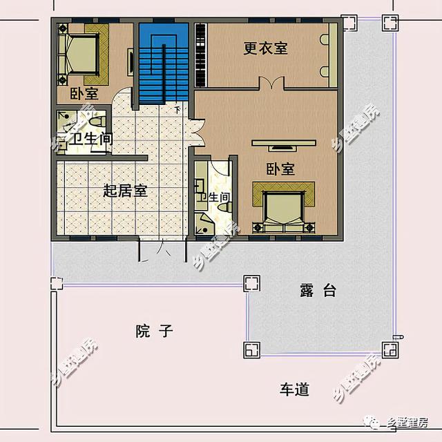 新中式鄉村自建別墅設計圖，獨樹一幟，看到最后的露臺裝修走不動路？
